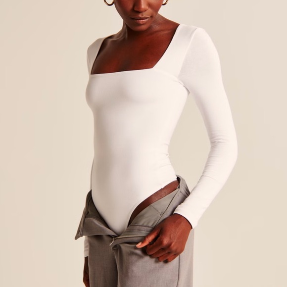 A&F soft and cozy square neck one piece body suit - Picture 1 of 5